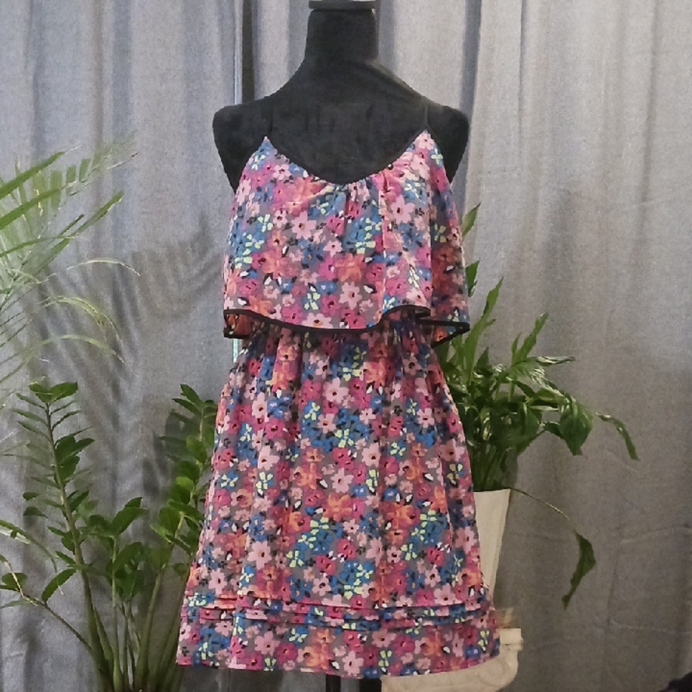 Mimi Chica Multi-Floral  Ruffled Tiered Sundress